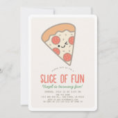 Invitation Fun Pizza Party Kawaii Anniversaire (Devant)