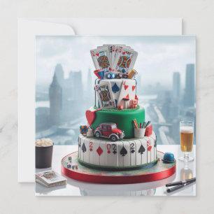 INVITATION FUN POKER NIGHT ANNIVERSAIRE FÊTE