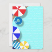 Invitation Fun Pool fêté d'été Anniversaire (Dos)