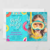 Invitation Fun Pool Party Birthday With Photo – Summer Splash (Devant)