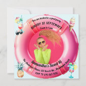 Invitation Fun Pool Party Cocktails Ananas Sweet 16 Photo (Devant)