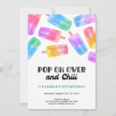 Invitation Fun Popsicle Pop On Over Kids Custom Anniversaire (Devant)