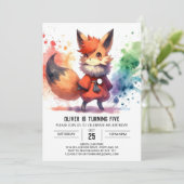 Invitation Fun Printable Renard Anniversaire (Debout devant)