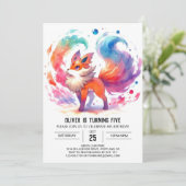 Invitation Fun Printable Renard Anniversaire (Debout devant)