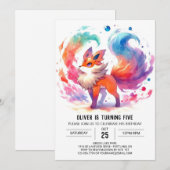 Invitation Fun Printable Renard Anniversaire (Devant / Derrière)