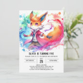 Invitation Fun Printable Renard Anniversaire (Debout devant)