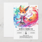 Invitation Fun Printable Renard Anniversaire (Devant / Derrière)