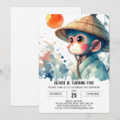 Invitation Fun Printable Singe anniversaire (Devant / Derrière)