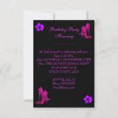 Invitation FUN Purple Rose Tropical Anniversaire fête (Dos)