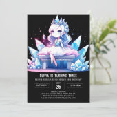 Invitation Fun Queen Princess Anniversaire (Debout devant)