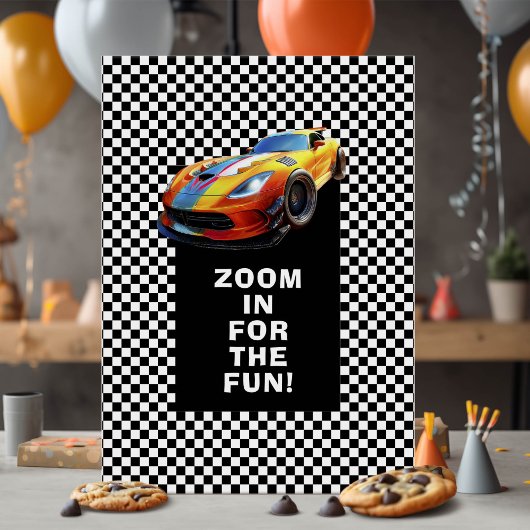 Invitation Fun Race Car fête d'anniversaire
