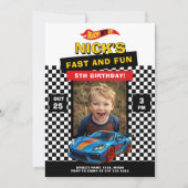Invitation Fun Racing Car Anniversaire (Devant)