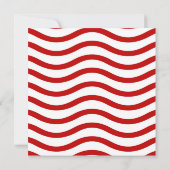 Invitation Fun Red and White Wavy Lines Stripes Cadeaux Motif (Dos)