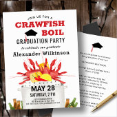 Invitation Fun Red Crawfish Fun Parti de graduation de l'écai