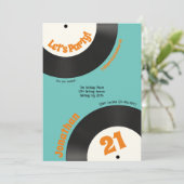 Invitation Fun Retro 21e anniversaire 90s Musique Vinyl Recor (Debout devant)