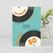 Invitation Fun Retro 50e Anniversaire les années 70 Musique V (Debout devant)