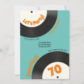 Invitation Fun Retro 70e anniversaire les années 70 Musique V (Devant)