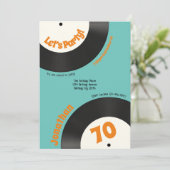 Invitation Fun Retro 70e anniversaire les années 70 Musique V (Debout devant)