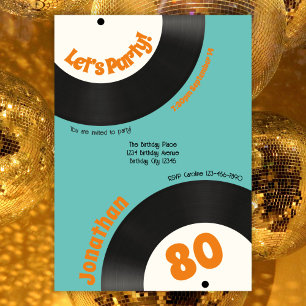 Invitation Fun Retro 80e Anniversaire Musique Vinyl Record