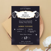 Invitation Fun Retro Black and Gold Men
