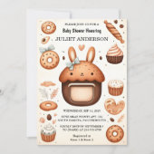 Invitation Fun Rétro Boho Cake Bun Dans Le Baby shower Du Fou (Devant)