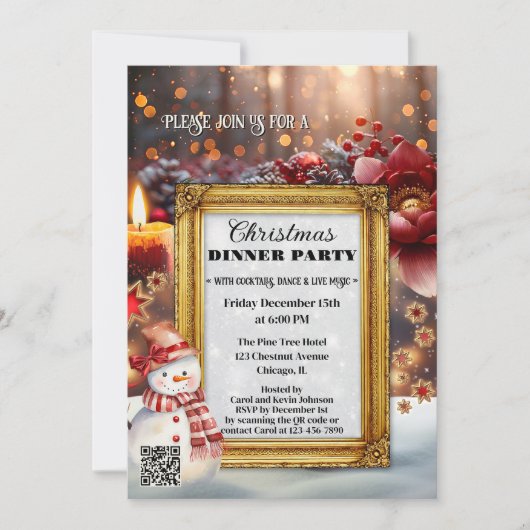 Invitation Fun Retro Chic Christmas Party (Devant)