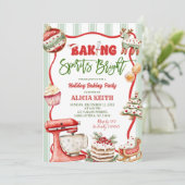 Invitation Fun Retro Christmas Baking Spirits Bright (Debout devant)