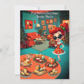 Invitation Fun Retro Christmas Dinner Party 1950s Lounge (Devant)