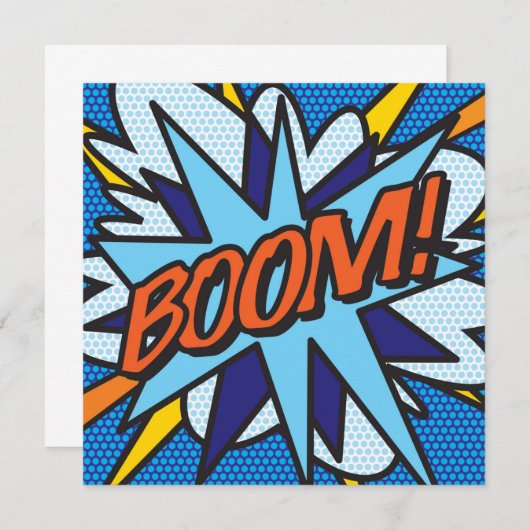 Invitation Fun Retro Combook BOOM (Devant / Derrière)