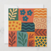 Invitation Fun Retro Garden Collage Motif Motif (Devant)