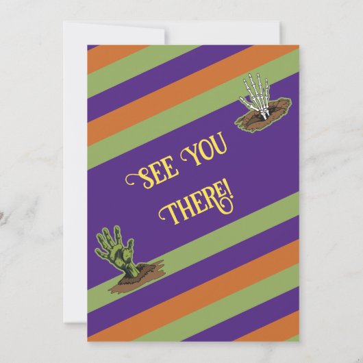 Invitation Fun Retro Skeleton & Zombie Soirée d'Halloween (Dos)