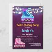 Invitation Fun Roller Sking fête d'anniversaire (Devant)