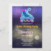 Invitation Fun Roller Sking fête d'anniversaire (Devant)