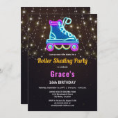 Invitation Fun Roller Sking fête d'anniversaire (Devant / Derrière)