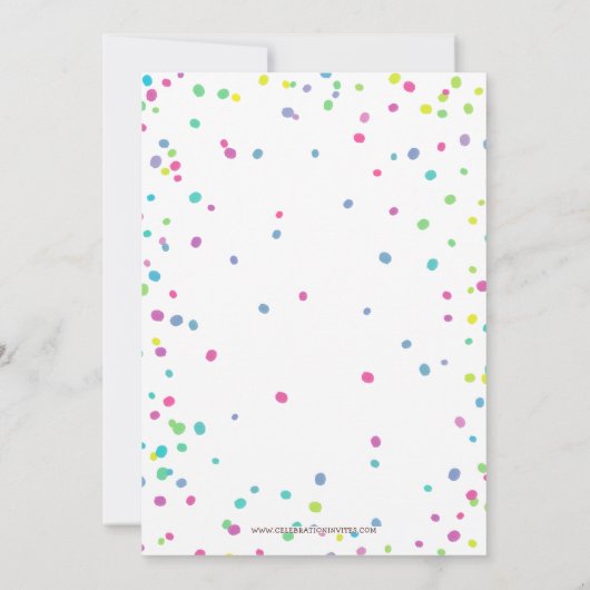 Invitation Fun rose violet beignets bleu fête d'anniversaire (Dos)