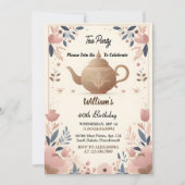 Invitation Fun Royal Chic Adulte Fairy Tea Party 40e annivers (Devant)
