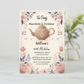 Invitation Fun Royal Chic Adulte Fairy Tea Party 40e annivers (Debout devant)