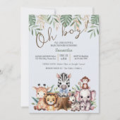 Invitation Fun Safari Jungle Oh Boy Baby shower (Devant)