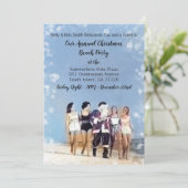 Invitation Fun Santa Claus Christmas Beach Party (Debout devant)