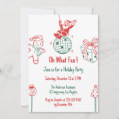Invitation Fun Santa & Gingerbread Holiday Christmas Party (Devant)