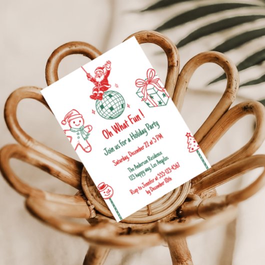 Invitation Fun Santa & Gingerbread Holiday Christmas Party