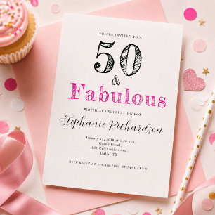 Invitation Fun Script Cinquante ans et Incroyable