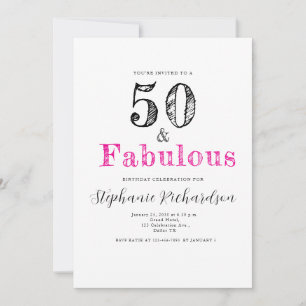 Invitation Fun Script Cinquante ans et Incroyable