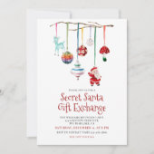 Invitation Fun Secret Père Noël échange de cadeaux (Devant)