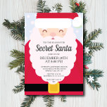 Invitation FUN Secret Père Noël échange de cadeaux<br><div class="desc">Super mignon Santa Claus Secret Père Noël Christmas Party Invitation avec une barbe père Noël avec costume rouge et une ceinture noire avec des reflets d'or. Facile à personnaliser avec vos informations de fête de Noël de vacances. Invitation contemporaine pour votre soirée d'échange de cadeaux à thème père Noël !...</div>