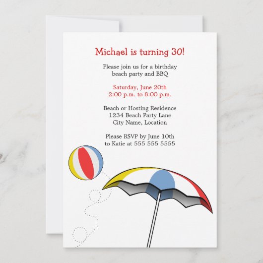 Invitation Fun Shark Beach Party Anniversaire (Dos)