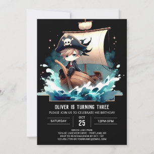 Invitation Fun Ship Pirate Anniversaire