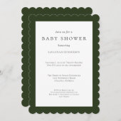 Invitation Fun Simple Forest Green Baby shower (Devant / Derrière)