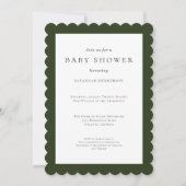 Invitation Fun Simple Forest Green Baby shower (Devant)