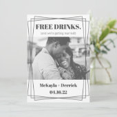 Invitation Fun Simple Modern Free Drinks Enregistrer la date (Debout devant)